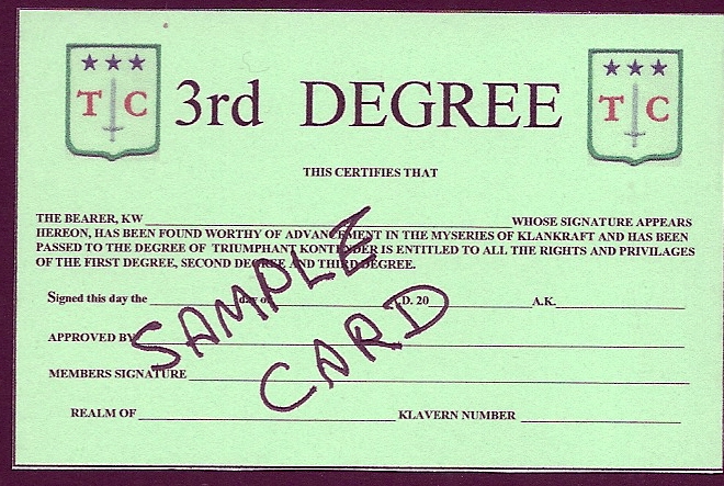 Womens Third Degree Card